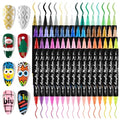 EBANKU 48 Colors Nail Art Pens Set, 3D Christmas Nail Art Makers Pens Quick-Drying Nail Art Polish Acrylic Paint Nail Point Graffiti Dotting Liner Pen No Squeeze Needed - color: 48P