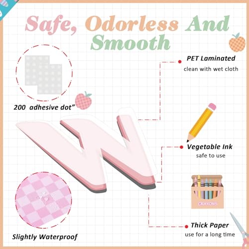 Mooliwe 94 Pcs Pastel Checkered Stationery Bulletin Board Decor Set - style: Pastel Checkered Stationery