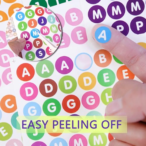 1680 Pcs 10 Sheets Colorful Alphabet Letter Stickers, 0.5in Vinyl Self-Adhesive Number Alphabet Stickers for Arts Crafts, Decals for Sign, Notebook, Collage Album, Scrapbooking Journal Notebook - color: Colorful