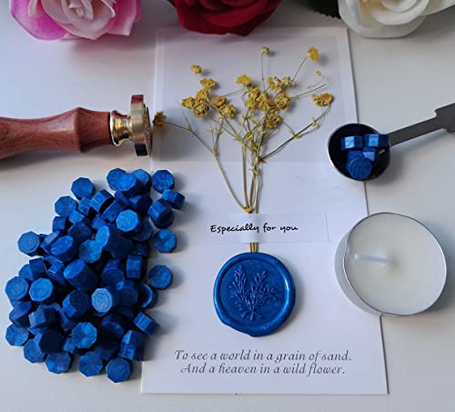 400 Pieces Sealing Wax Beads for Stamp, PORXFLY Wax Seal Beads Great for Wedding Invitations, Wine Packages,Cards Envelopes, Gift Wrapping (Sapphire Blue) - color: Sapphire Blue