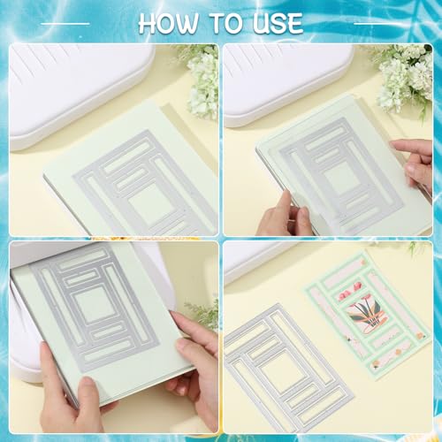 GLOBLELAND Frame Background Cutting Dies for Card Making Rectangular Board Die Cuts Carbon Steel Embossing Stencils Template for Halloween Thanksgiving Christmas DIY Scrapbooking Craft Decor - style: Rectangle