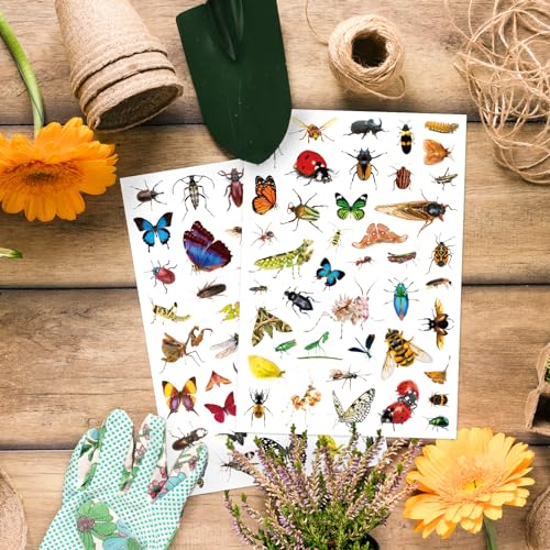 Insect Animals Stickers 840 Count Insect Bug Butterfly Animal Stickers Party Favors Gifts Sticky Decor for Scrapbook Calendar Planner Gift Wrap Decor - color: Insect