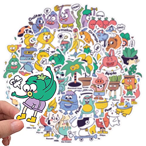 50 Pcs Cartoon Illustration Stickers, Cute Funny Character Vinyl Stickers Pack, Colorful Art Stickers for Water Bottles, Laptops, Journals, Scrapbooking - color: Illustration