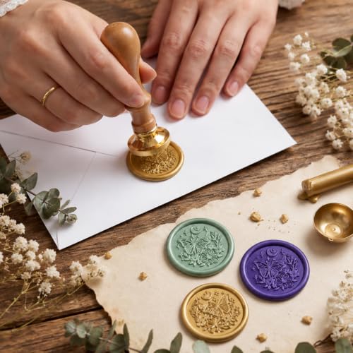 Butterfly Wax Seal Stamp, Animals Theme Brass Stamp with Wooden Handle - color: Butterfly