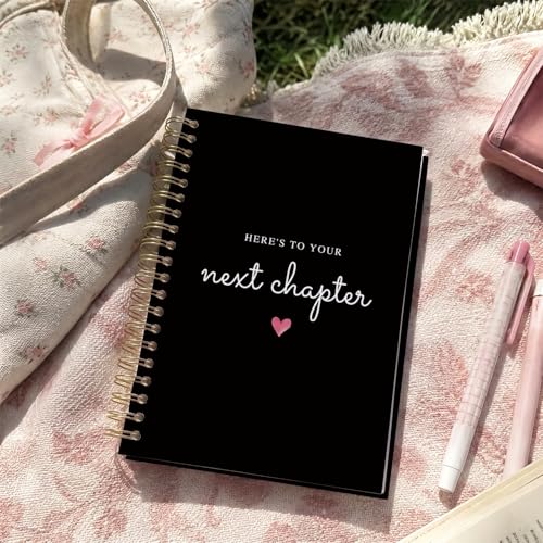 VONTP Black New Chapter Spiral Notebook Journal, 5.5x8.3 Inch - color: 001-A-Black