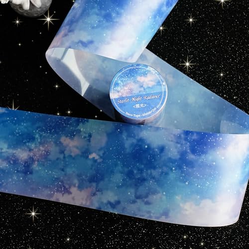 PET Tape Stickers for Journaling Supplies, Sky Tape Stickers for Scrapbook | Cloud 6Rolls Decorative Sky Cloud Star Themed Journal Stickers for Scrapbooking, Journaling, Junk Journal Supplies,Planner - color: Island