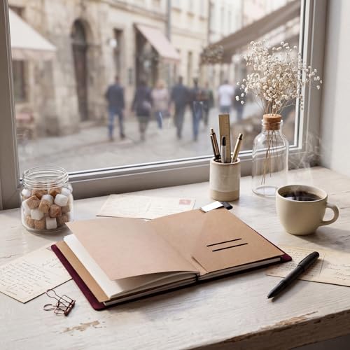 Thenshop Leather Travel Notebook 3 Inserts, Purple, A5 Size - color: Purple, size: A5 Size