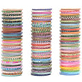 Skinny Washi Tape Pack 120 Rolls Basic Patterns Decorative Slim Geometric Elegance Masking Tapes for Arts, DIY Crafts, Journals, Planners, Scrapbook, Wrapping