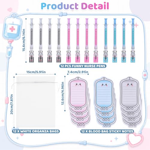 36Pcs Syringe Shaped Gel Pens for Nurses, Healthcare Workers