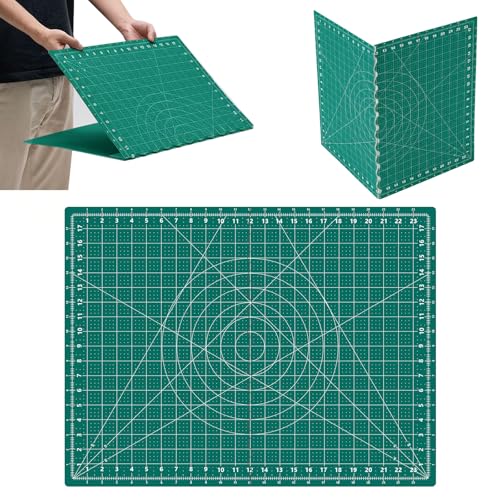 Teenyyou 18" x 24" Self Healing Travel Folding Cutting Mat with Grid for Quilting Sewing Craft Hobby Board Sewing Cutting Mat for Quilting Leather Fabric Crafting Scrapbooking Art Clay, A2+, Green - color: Green, size: 24" L x 18" W