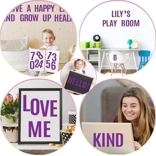 24Sheets Letter Stickers Bulletin Board Letters 4 Inch Alphabet(Purple) - color: Purple