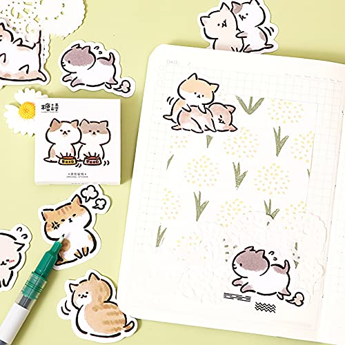 Small Size Laptop Stickers, 45pcs Doraking Boxed DIY Cute Pets Animals Stickers for Laptop Planners Scrapbook Suitcase Diary Notebooks Album (Naughty Cat)