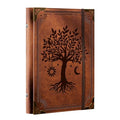 Ovesmusl PU Leather A5 Binder 6 Ring Refillable Journal Cover No Refill - color: Brown Tree, size: A5 Binder Cover