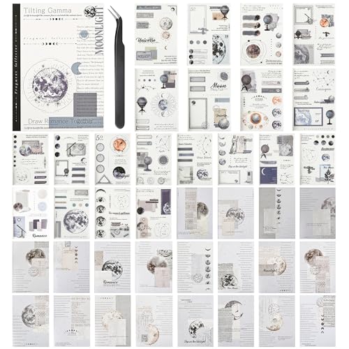 Aesthetic Planet Vintage Washi Stickers - 180pcs Ephemera Sticker Book for Scrapbooking, Journaling & Junk Journal Supplies - color: Planet