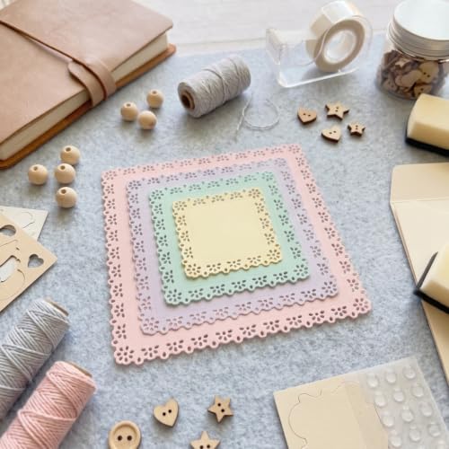 Rectangle Layers Frame Dies Cuts for Card Making Scrapbooking - color: Silver-441Square