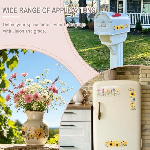 4 Sheets Sunflowers Rub on Transfer Stickers for Furniture