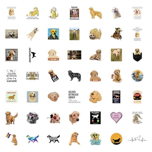 100Pcs Golden Retriever Stickers for Water Bottle and Laptop - Golden Retriever Party Favors & Decorations, Waterproof Vinyl Decals, Cute Dog and Pet Stickers, Gifts for Women & Men - color: Retriever Stickers