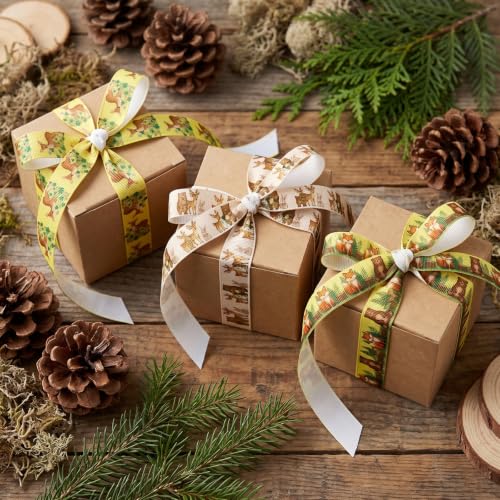 6 Pieces Baby Shower Ribbon, Woodland Animal Ribbon Set for Crafts
