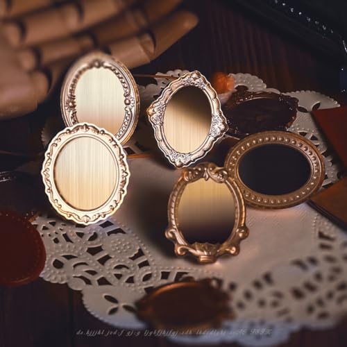 Oval Frame Wax Seal Stamp Embossed Brass Wax Seal Head with Wood Handle Retro Photo Frame Stamp Design for Wedding Invitations Sealing Letters Diplomas Scrapbooking-Style 8 - style: Style 8