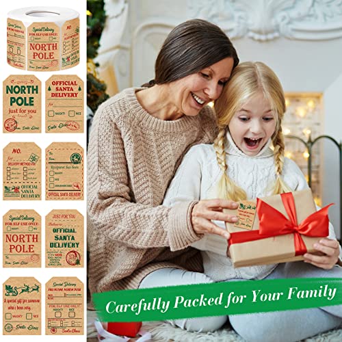 Outus 800 Pcs Christmas Gift Tags to from Labels 8 Styles, Retro Style - style: Retro Style