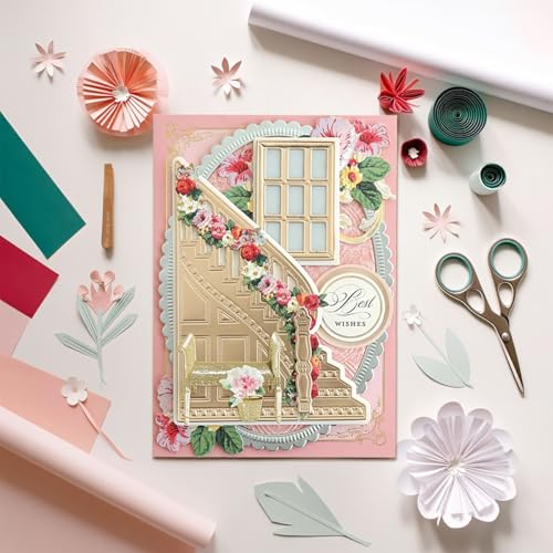 Lapoo 3D Backgrounds Frame Metal Cutting Die for Scrapbooking, New Cutting Dies DIY Album Card Making Decor Paper Craft Metal Die Cuts Party Wedding Decorations (Attic 6.5 x 4.3 in) - color: Attic 6.5 x 4.3 in