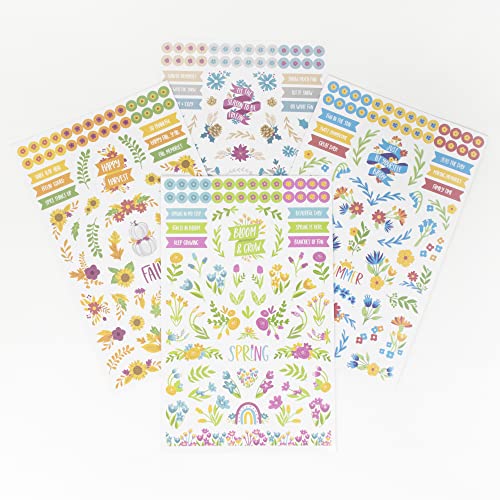 bloom daily planners Decorative Floral Planner Stickers - Easy-Peel Small Flower Sticker for Adults & Kids - 8 Sheets, 556 Stickers for Journals, Calendars, Planning, Decorating, Scrapbooking, etc. - style: Decorative Floral Pack