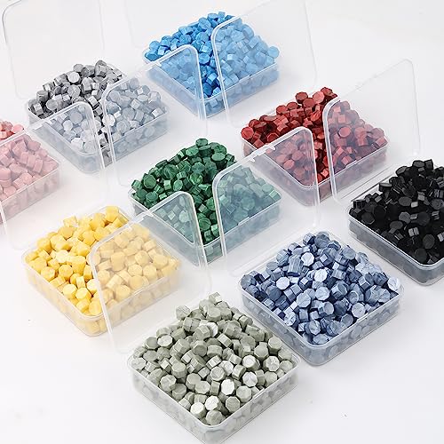 300Pcs Black Sealing Wax Beads Set for Wax Seal Stamp with Candles and Melting Spoon，Perfect for Christmas Cards, Envelopes, Wedding Invitations, Wine Packages, Letter Sealing (Black) - color: Black