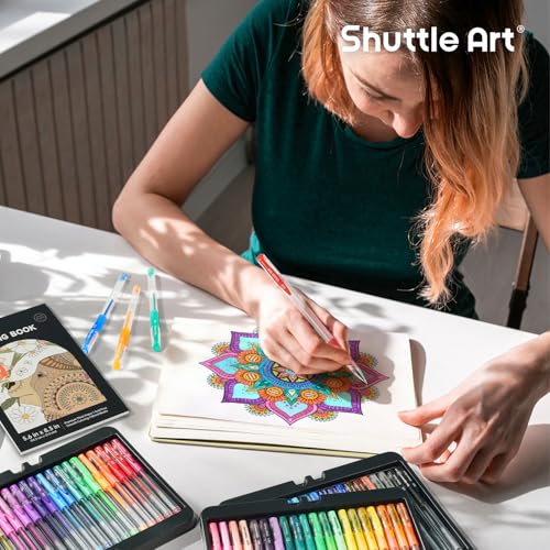 Shuttle Art Gel Pens, 120 Pack Gel Pen Set Packed in Sturdy Box, 60 Unique Colors with 60 Refills for Adults Coloring Books Drawing Doodling Crafts Scrapbooking Journaling - color: 120 Pack in Box