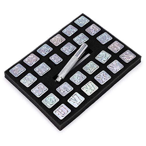 OwnMy 27PCS Leather Stamping Tools Kit, 19mm Capital Letters Stamps Set - size: 19mm - 27pcs