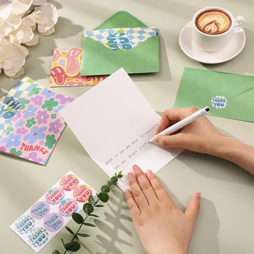 36 Pack Thank You Cards with Envelopes, 4x6 Inch Thank You Card Bulk - style: Deformed Grid
