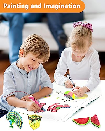 SONGTIY 3D Printing Drawing Book, Colorful 40 Patterns Thick Paper Template - color: Cute Childhood