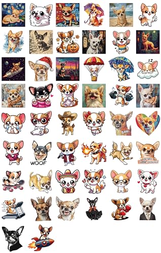 100 PCS Chihuahua Stickers Pack – Waterproof Dog Decals for Water Bottles, Laptops, Phones, Notebook, Cars – Cool Vibrant Graphics for Chihuahua Enthusiast - color: Chihuahua