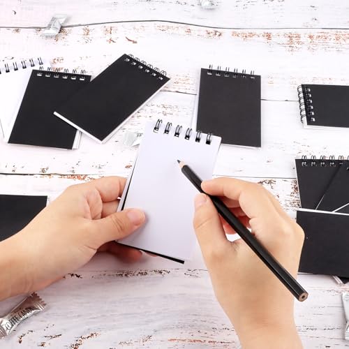 Hooqict 24 Pack Small Pocket Notebook Black Mini Notebooks Party Favors Bulk Spiral Notepads with Lined Pages, Memo Pads Pocket Size for Work, Office, Travel, Classroom, 3.9 x 2.4 Inches - style: Black