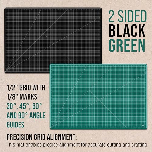 U.S. Art Supply 40"x60" Self-Healing Cutting Mat 5-Ply Green/Black - color: Green/Black