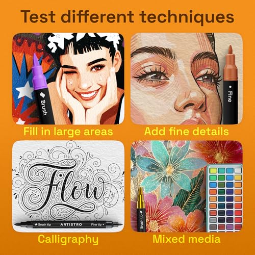 ARTISTRO 120 Dual-Tip Acrylic Paint Marker Pens for Drawing - color: Multicolor, size: 120