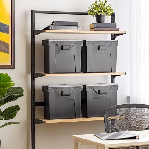 IRIS USA Slim Portable Letter/Legal File Tote Box, 4-Pack, Black - style: Black (Slim) - 4 Pack
