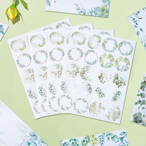 160 Pcs Stationery Paper Envelopes Set | Includes 50 Writing Paper & 50 Envelopes & 60 Stickers, Tree Leaf Letter Writing Stationery Paper Envelopes(10Style) - color: Tree Leaf