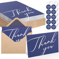 50 Pack Thank You Cards with Envelopes, 4x6 Inch Thank You Card Bulk - style: Simple Dark Blue