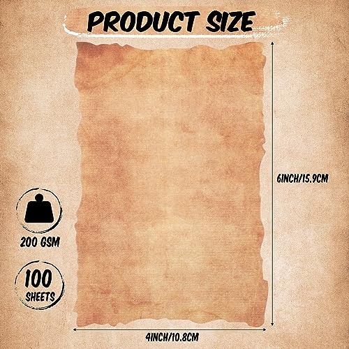 Harloon 100 Pcs Vintage Paper Cotton Stationery Paper, 4x6 Inch - size: 4 x 6 Inch