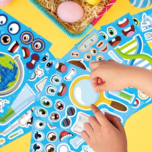 Science Stickers Make-a-face Sticker, Make Your Own Science Themed Stickers - style: Laboratory Sticker