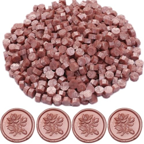 Wax Seal Beads, 400Pcs Sealing Wax Beads, Octagon Wax Sealing Beads, Rose Gold Sealing Wax Beads Set for Wax Seal Stamp, Gift Wrapping, Letter Sealing (Rose Gold) - color: Rose Gold