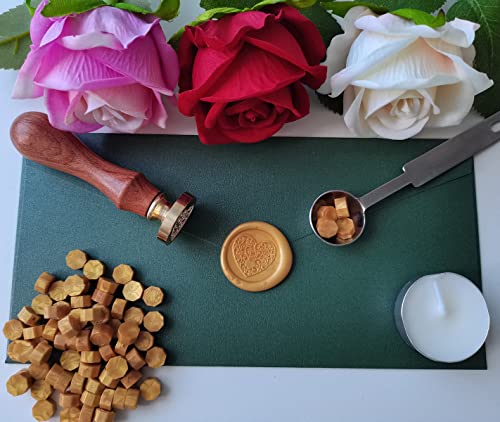 400 Pieces Sealing Wax Beads for Seal Stamp, PORXFLY Wax Seal Beads Great for Wedding Invitations, Wine Packages,Cards Envelopes, Gift Wrapping (Gold) - color: Gold