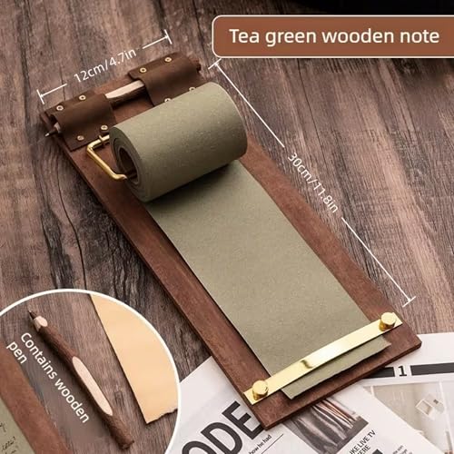 Vintage Hanging Clipboard Memo Board with TeaGreen Kraft Paper Roll