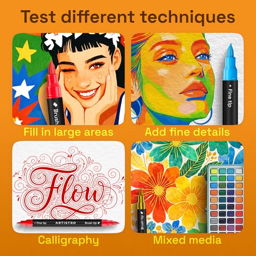 ARTISTRO Dual-Tip Acrylic Paint Marker Pens for Drawing - color: Multicolor, size: 5