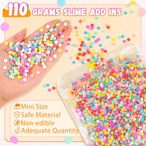 110g Non-edible Slime Mix Ins Slime Add Ins, Fake Sprinkles Slime Charms C - color: Round Sprinkles F