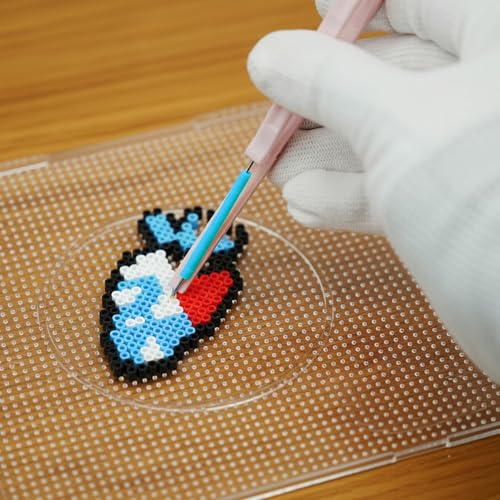 8-Piece 2.6mm Bead Tweezers, Craft Tools Set with Fuse Tool for Crafting and Bead Pen, 2.6mm Fuse Beads Tweezers and Beads Tray for Crafting Projects, Durable Ergonomic Design for Easy Beadss