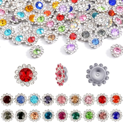 500Pcs Flower Rhinestones, Crystal Bedazzling (10mm - Silver) - color: 10mm - Silver