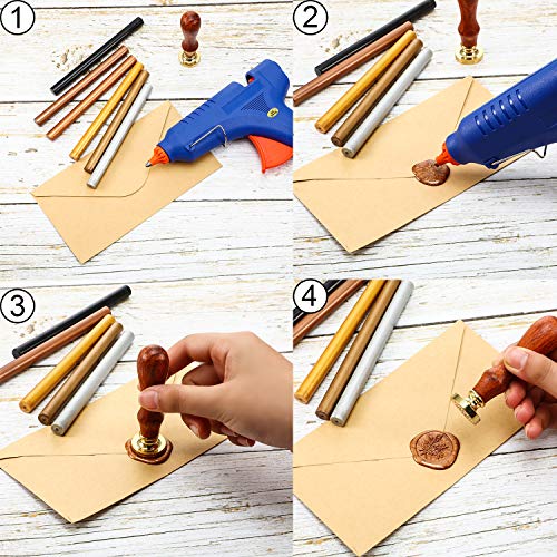 Nuanchu 15 Pcs Sealing Wax Sticks for Glue Gun Wax Seal, Bronze - color: Bronze