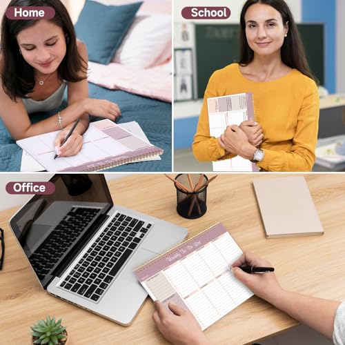 Thboxes Weekly To Do List Notepad, 8.5"x11" Desk Planner 52 Sheets, Lilac - color: Lilac