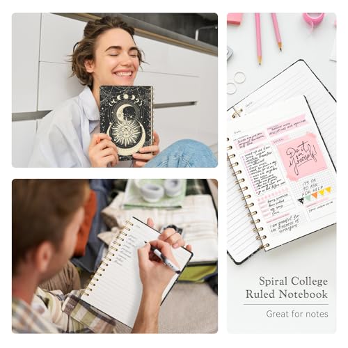 Lined Spiral Journal Notebook for Work A5, 160 Pages, Sun Star - color: Sun